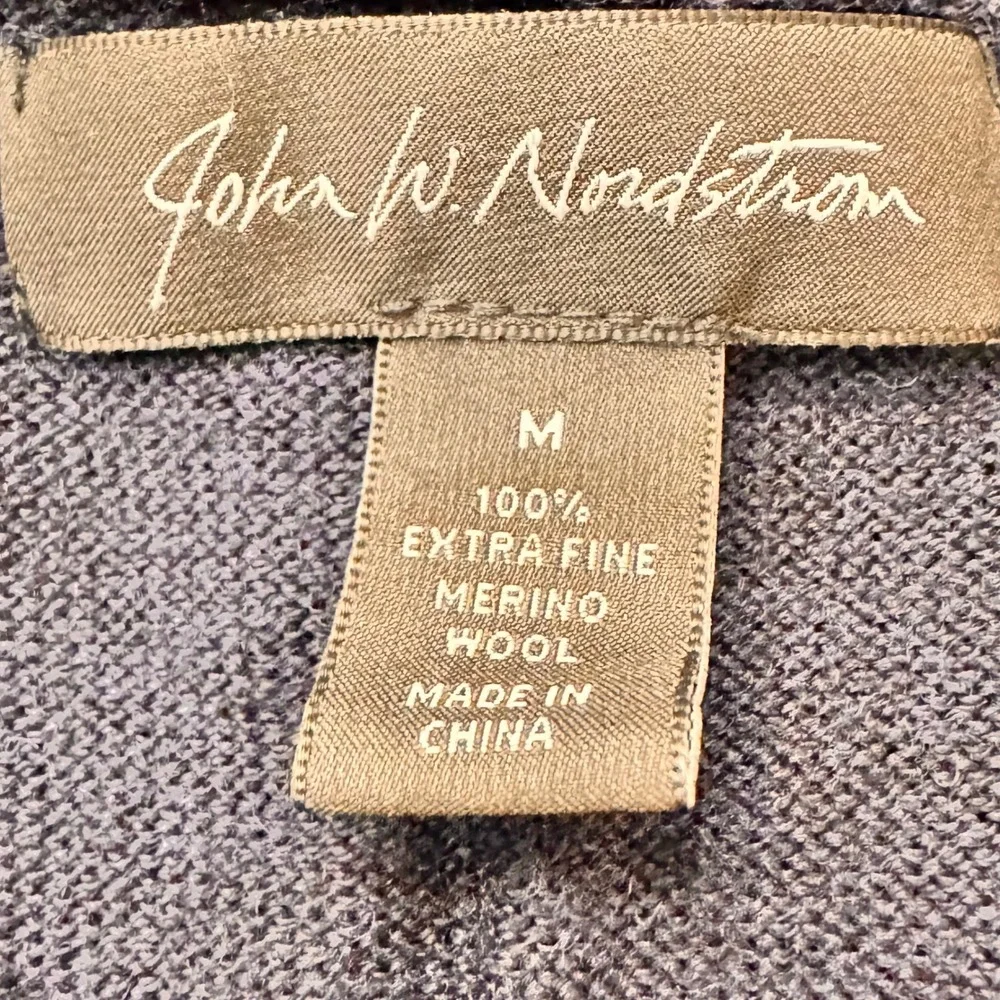 John W Nordstrom Men's Argyle Extra Fine Merino Wool‎ V-Neck Sweater Mens Medium